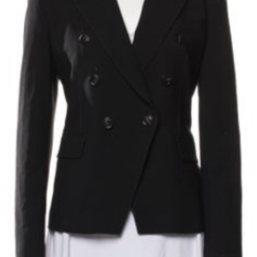 Elegant Women's Black Double-Breasted Blazer